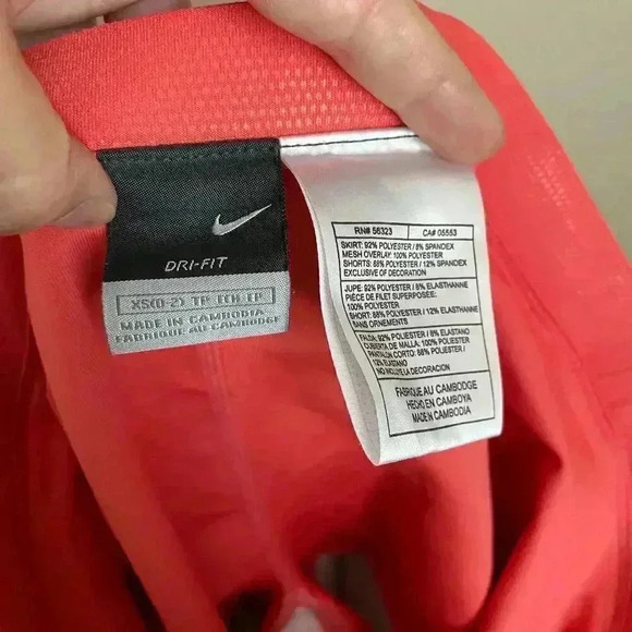 Nike Dri-Fit‎ Skort Mesh Overlay Coral Striped XS - Picture 8 of 9
